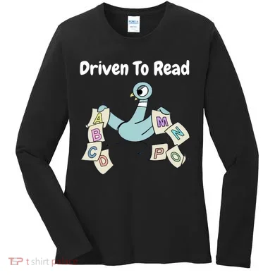 Driven To Read Pigeon Library Reading Books Reader Women's Long Sleeve Shirt