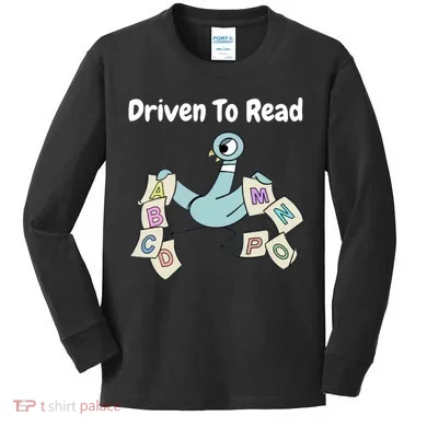 Driven To Read Pigeon Library Reading Books Reader Kids Long Sleeve Shirt