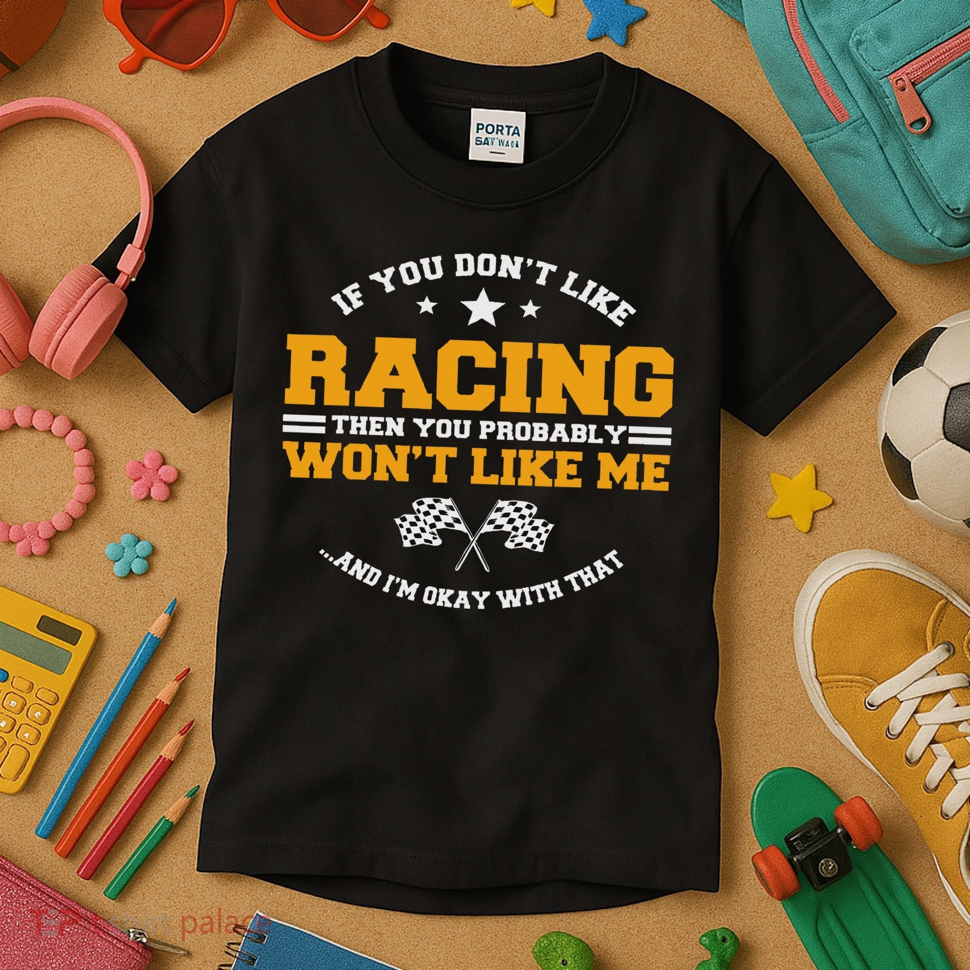 Dirt Track Racing Automobile Mx Motocross Race Car Racers Kids T-Shirt