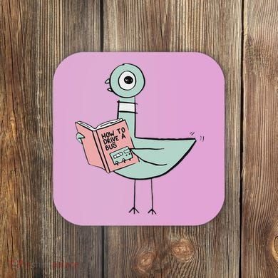 Driven To Read Pigeon Library Reading Books Coaster