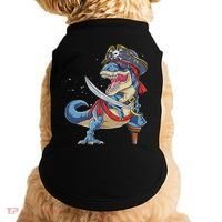 Dinosaur T Rex Pirate Jolly Roger Halloween Funny Doggie Tank thumb 0