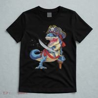 Dinosaur T Rex Pirate Jolly Roger Halloween Funny T-Shirt thumb 5