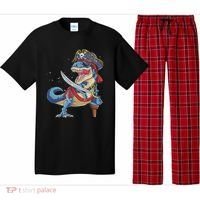Dinosaur T Rex Pirate Jolly Roger Halloween Funny Pajama Set thumb 0
