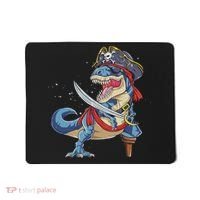 Dinosaur T Rex Pirate Jolly Roger Halloween Funny Mousepad thumb 0