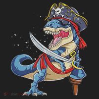 Dinosaur T Rex Pirate Jolly Roger Halloween Funny Hat thumb 2