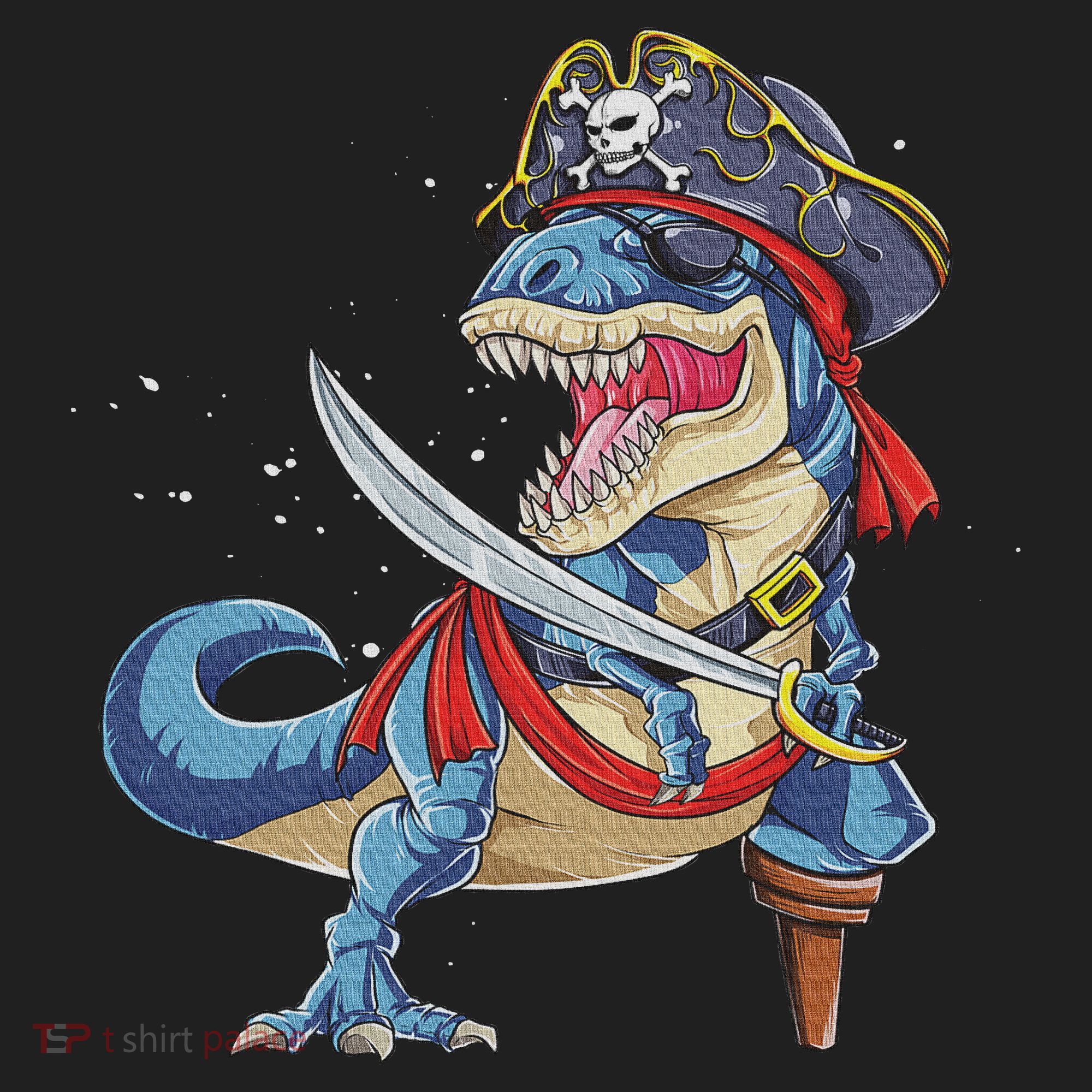 Dinosaur T Rex Pirate Jolly Roger Halloween Funny Hat