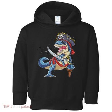 Dinosaur T Rex Pirate Jolly Roger Halloween Funny Toddler Hoodie