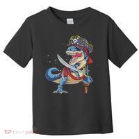 Dinosaur T Rex Pirate Jolly Roger Halloween Funny Toddler T-Shirt thumb 0