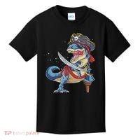 Dinosaur T Rex Pirate Jolly Roger Halloween Funny Kids T-Shirt thumb 0
