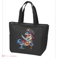 Dinosaur T Rex Pirate Jolly Roger Halloween Funny Tote Bag thumb 3