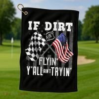 Dirt Track Racing Motocross Stock Car Racing Funny Gift Golf Towel thumb 1