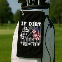 Dirt Track Racing Motocross Stock Car Racing Funny Gift Golf Towel thumb 2