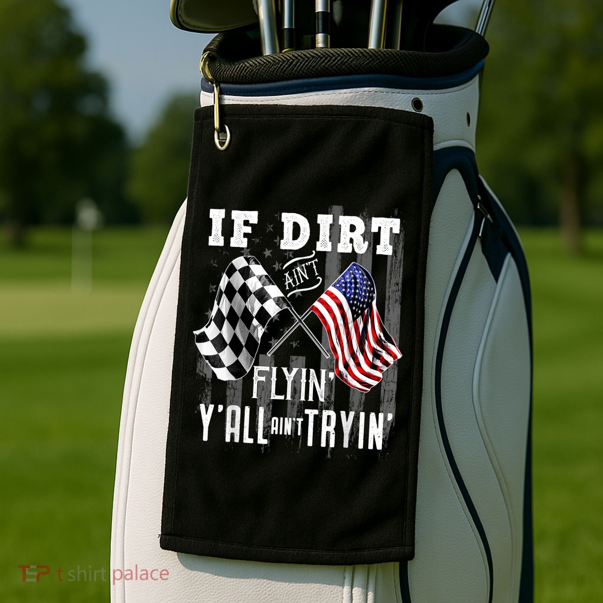 Dirt Track Racing Motocross Stock Car Racing Funny Gift Golf Towel