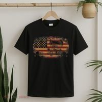 Dirt Track Racing Sprint Car Vintage Usa American Flag T-Shirt thumb 2