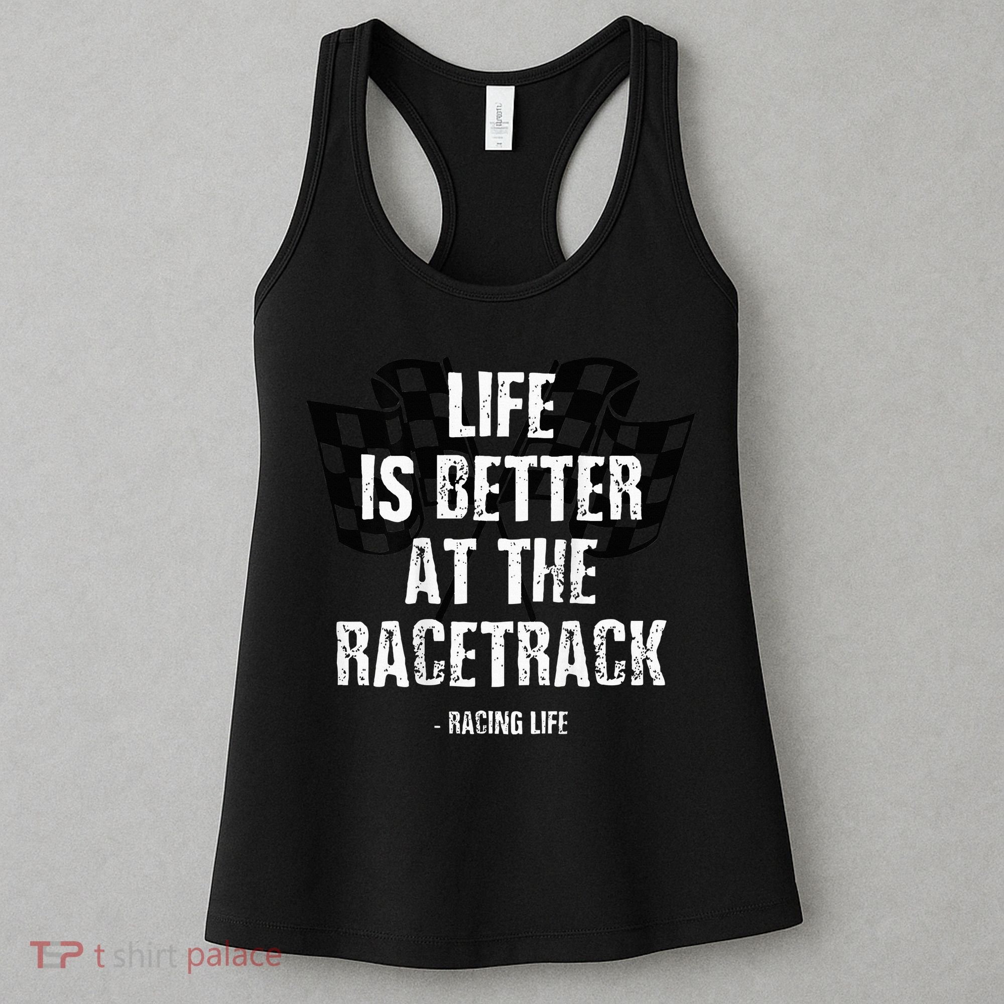 Dirt Track Racing Gear Checker Flag Racing Race Flag Women's Tank Top