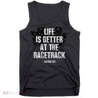 Dirt Track Racing Gear Checker Flag Racing Race Flag Tank Top thumb 0