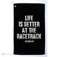 Dirt Track Racing Gear Checker Flag Racing Race Flag Golf Towel thumb 0