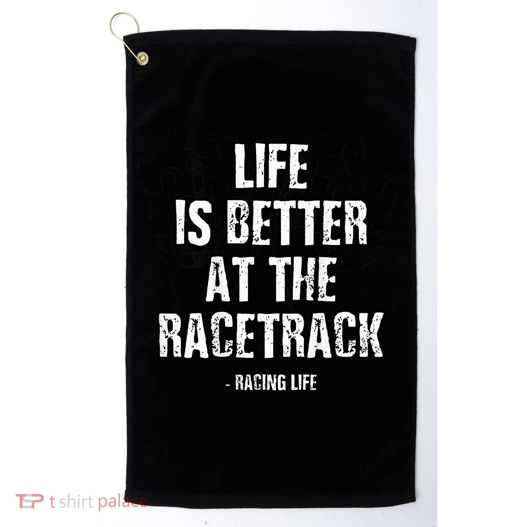 Dirt Track Racing Gear Checker Flag Racing Race Flag Golf Towel