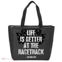 Dirt Track Racing Gear Checker Flag Racing Race Flag Tote Bag thumb 0
