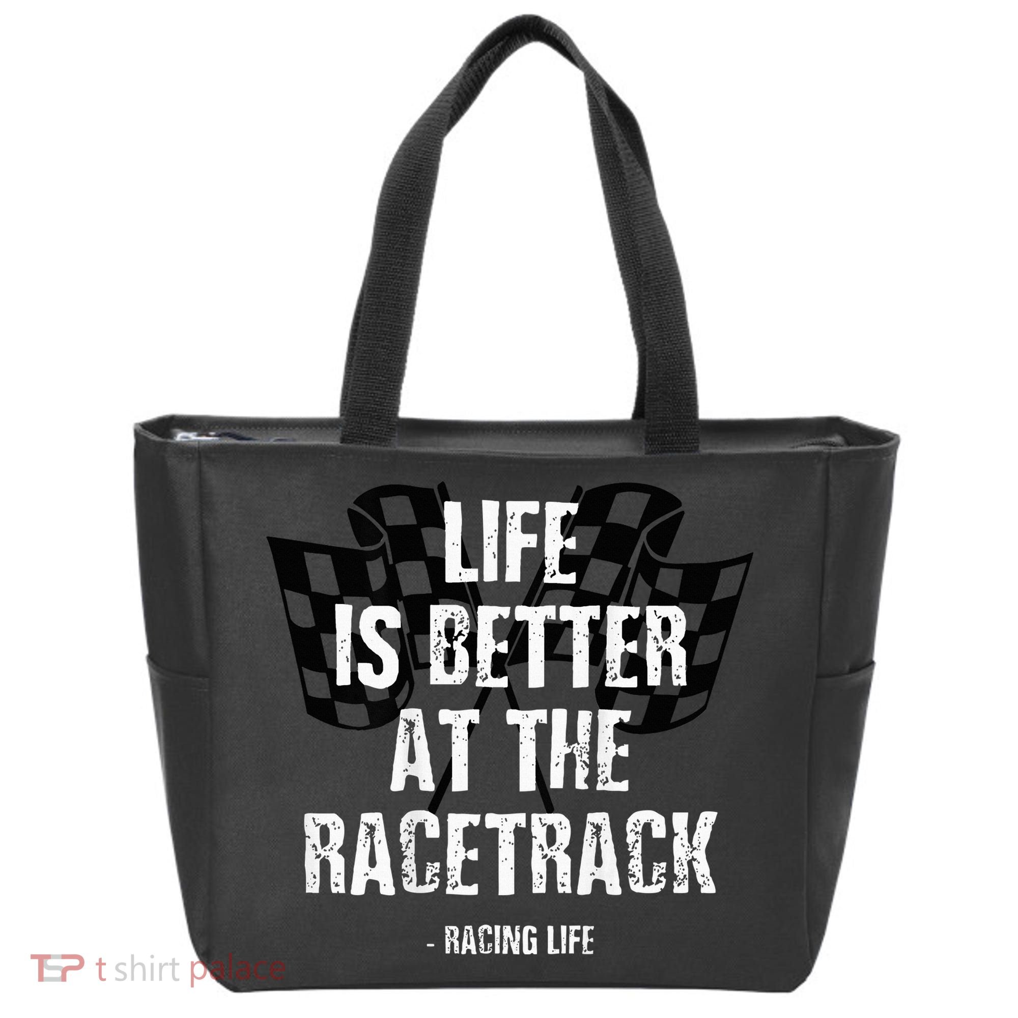 Dirt Track Racing Gear Checker Flag Racing Race Flag Tote Bag