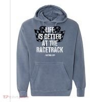 Dirt Track Racing Gear Checker Flag Racing Race Flag Comfort Colors Garment-Dyed Hooded Sweatshirt thumb 0