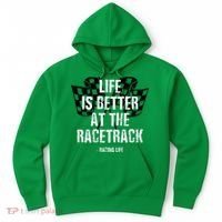 Dirt Track Racing Gear Checker Flag Racing Race Flag Hoodie thumb 0