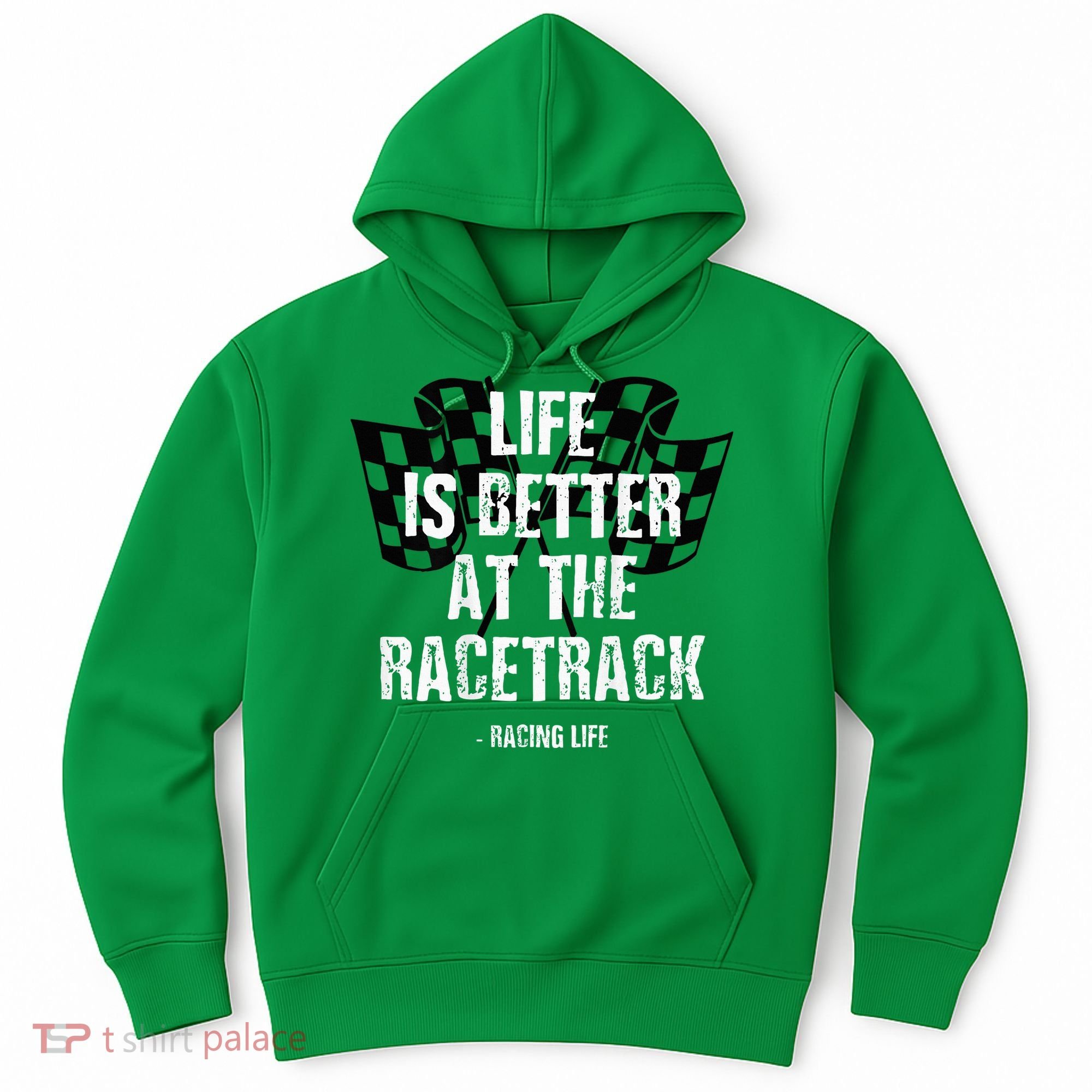 Dirt Track Racing Gear Checker Flag Racing Race Flag Hoodie