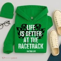 Dirt Track Racing Gear Checker Flag Racing Race Flag Hoodie thumb 4