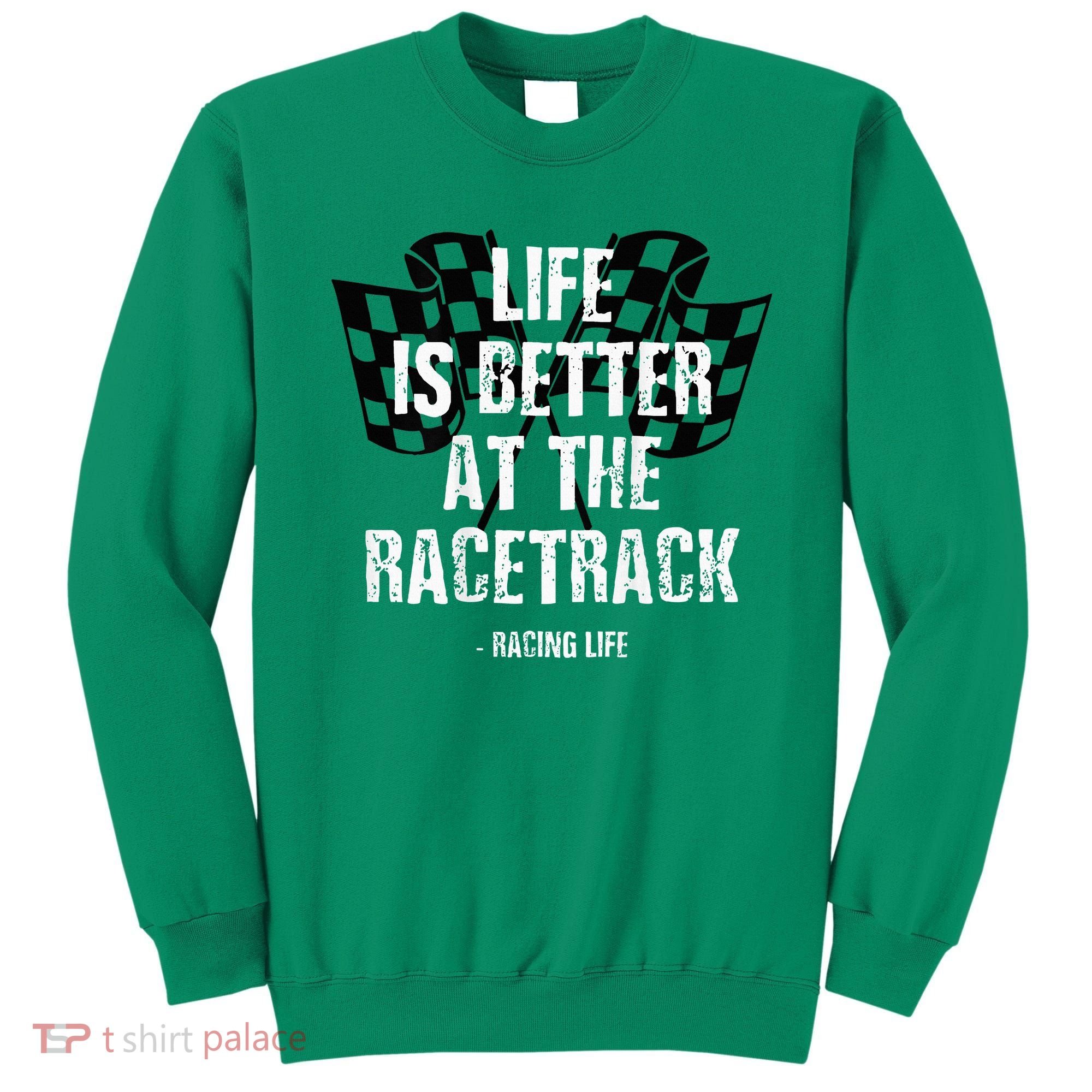 Dirt Track Racing Gear Checker Flag Racing Race Flag Sweatshirt