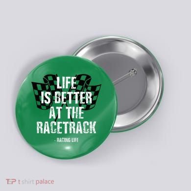 Dirt Track Racing Gear Checker Flag Racing Race Flag Button