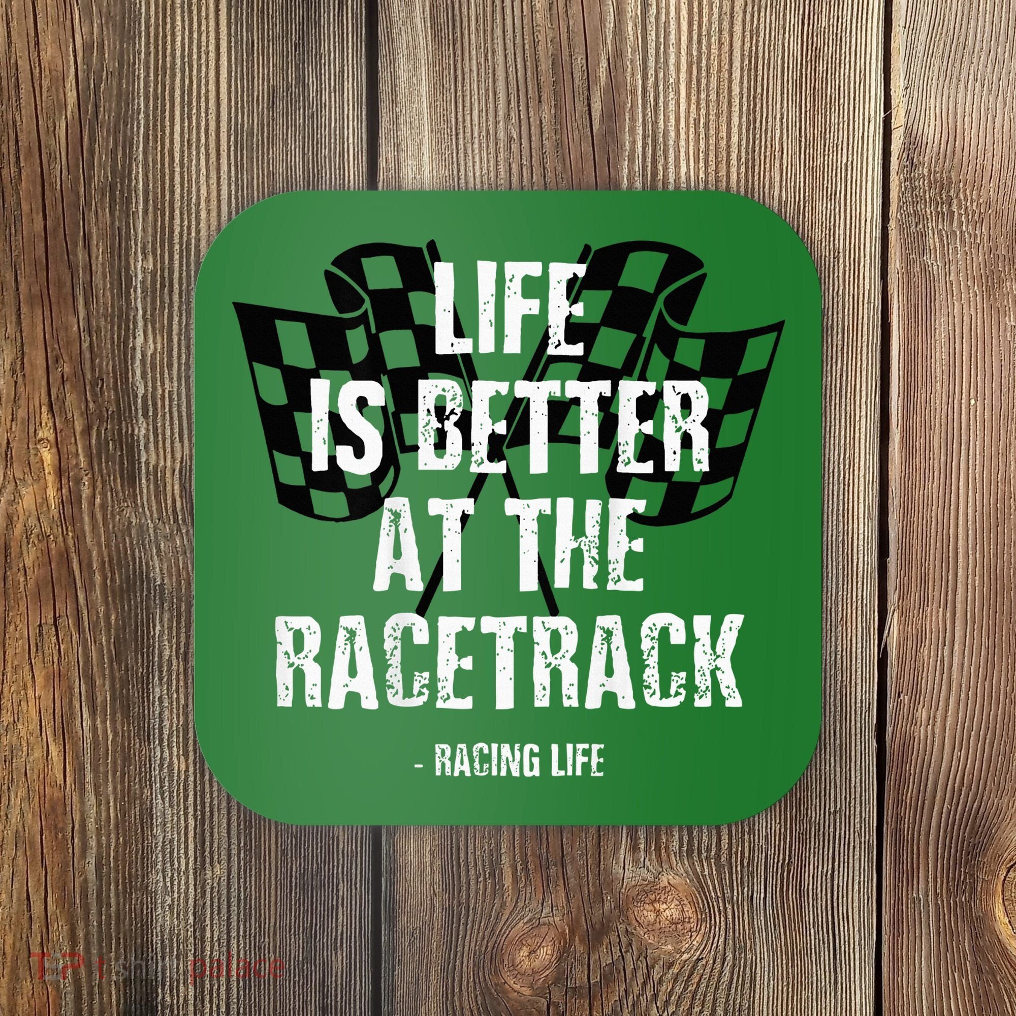 Dirt Track Racing Gear Checker Flag Racing Race Flag Coaster