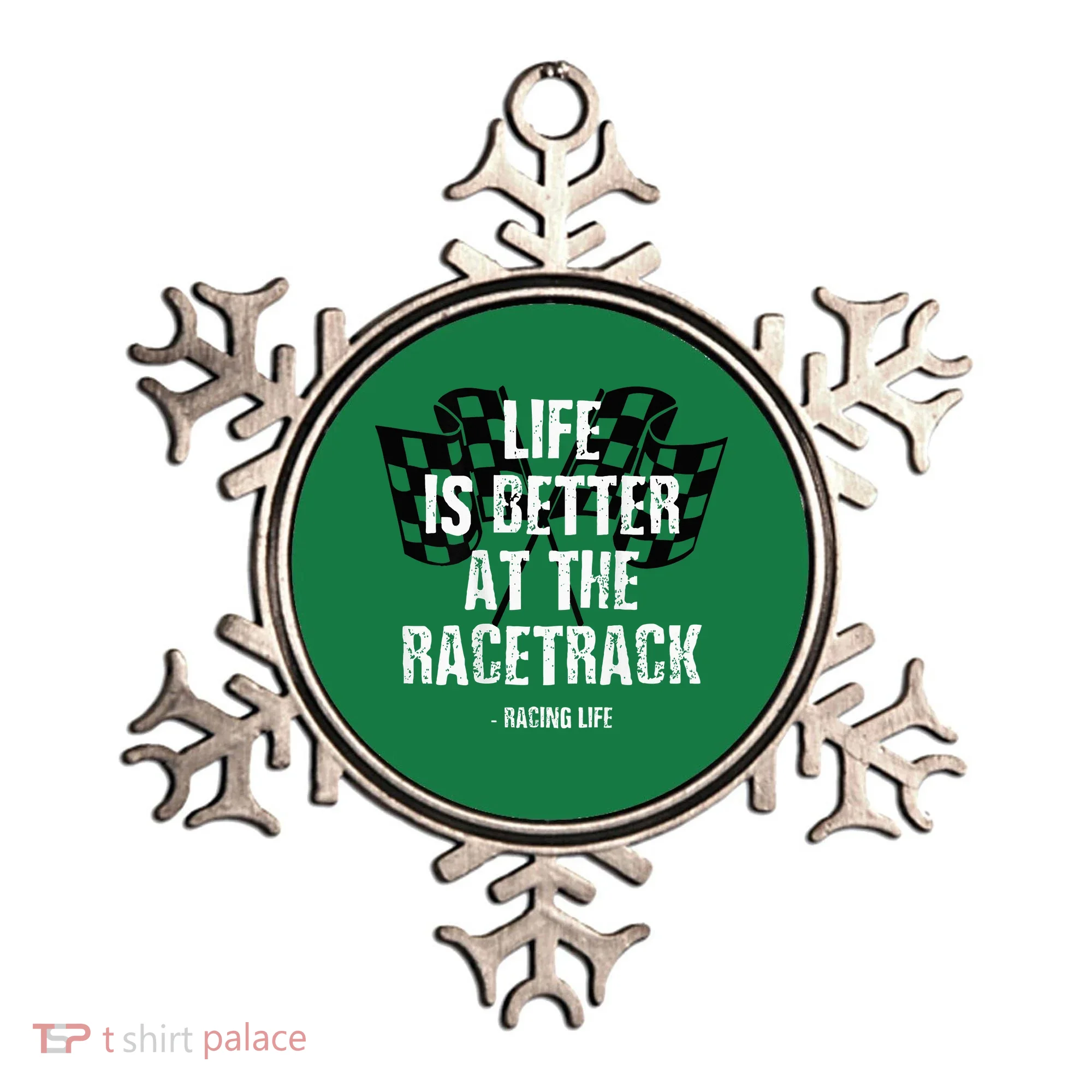 Dirt Track Racing Gear Checker Flag Racing Race Flag Ornament