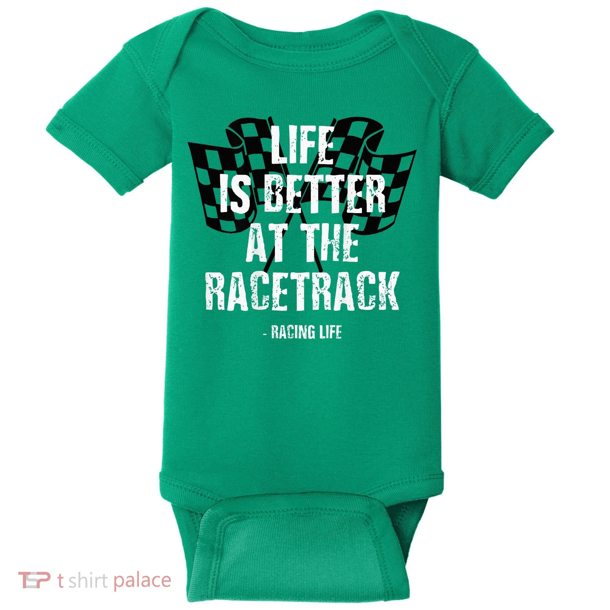 Dirt Track Racing Gear Checker Flag Racing Race Flag Baby Bodysuit
