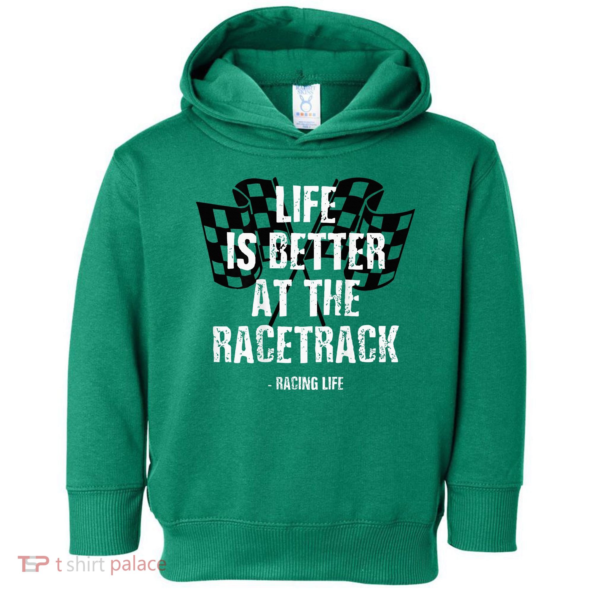 Dirt Track Racing Gear Checker Flag Racing Race Flag Toddler Hoodie