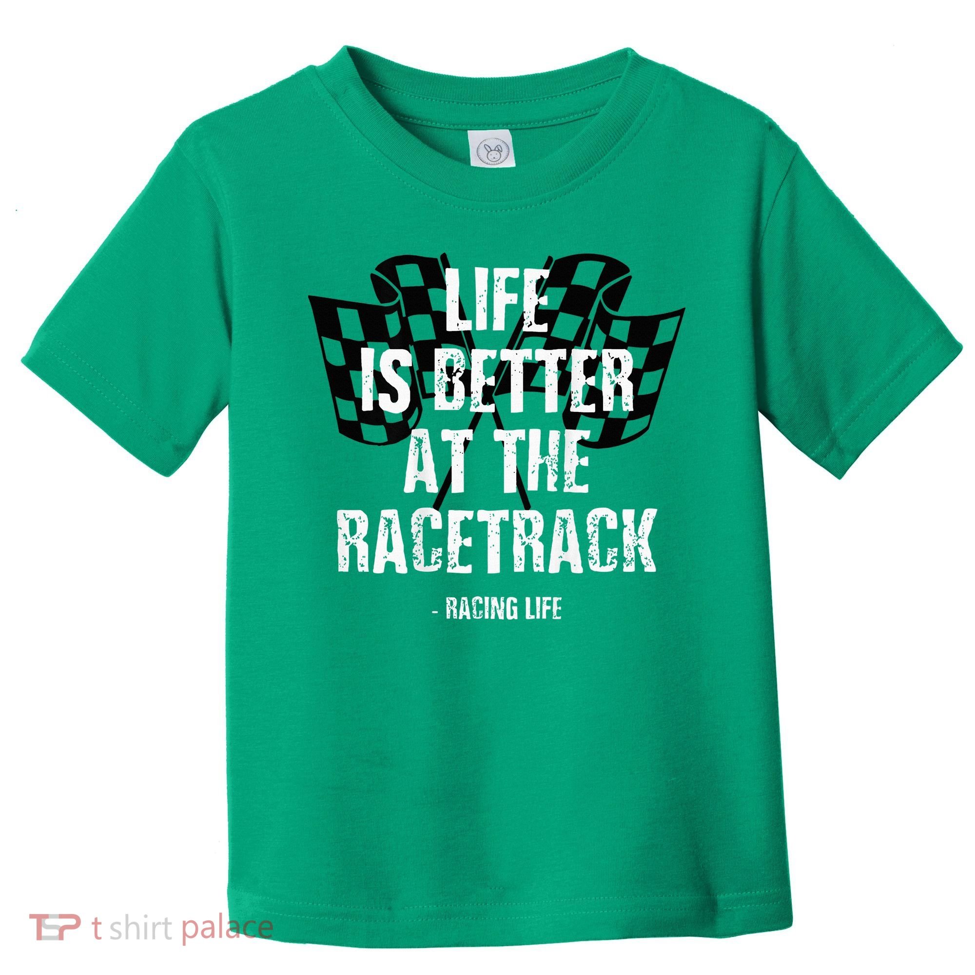 Dirt Track Racing Gear Checker Flag Racing Race Flag Toddler T-Shirt
