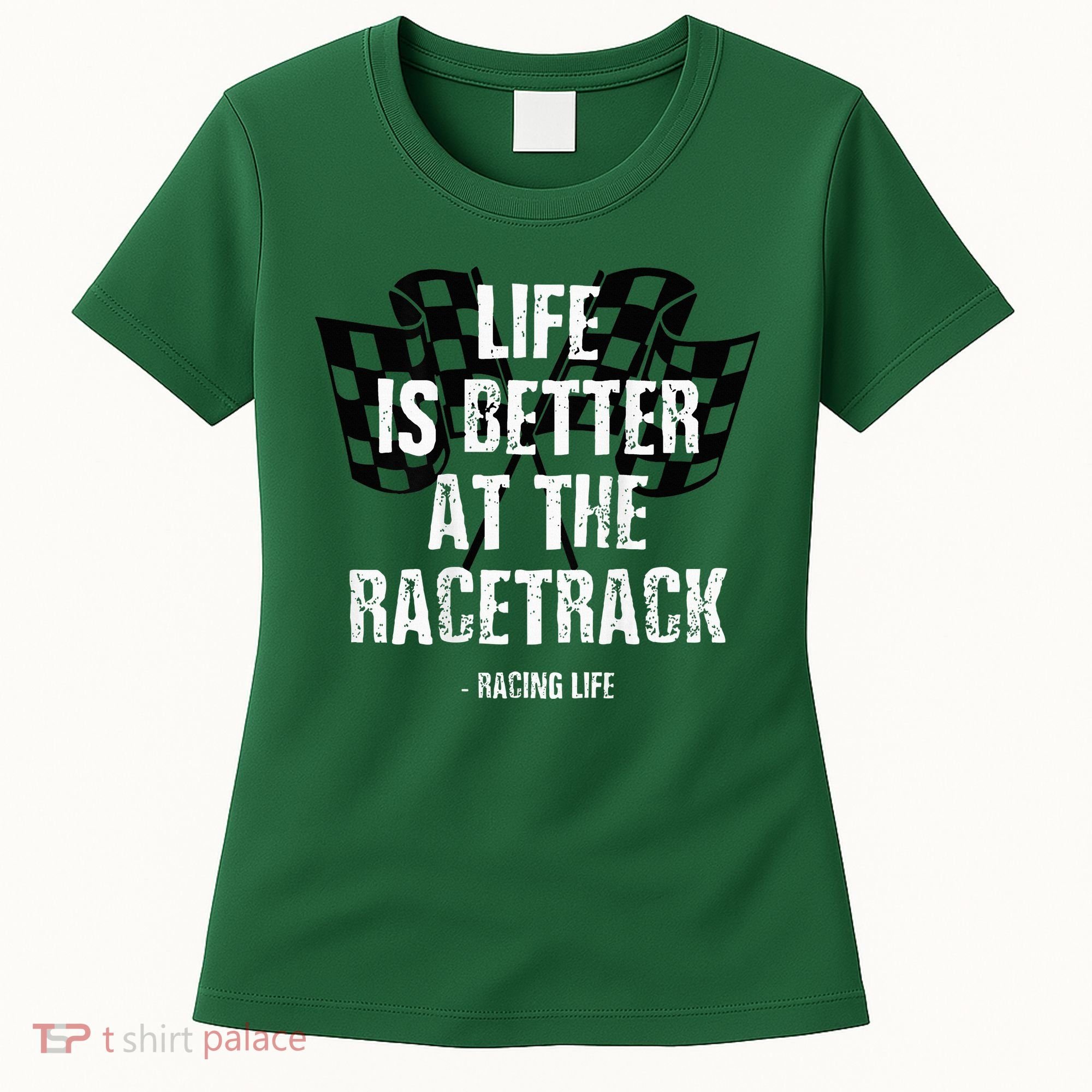 Dirt Track Racing Gear Checker Flag Racing Race Flag Women's T-Shirt