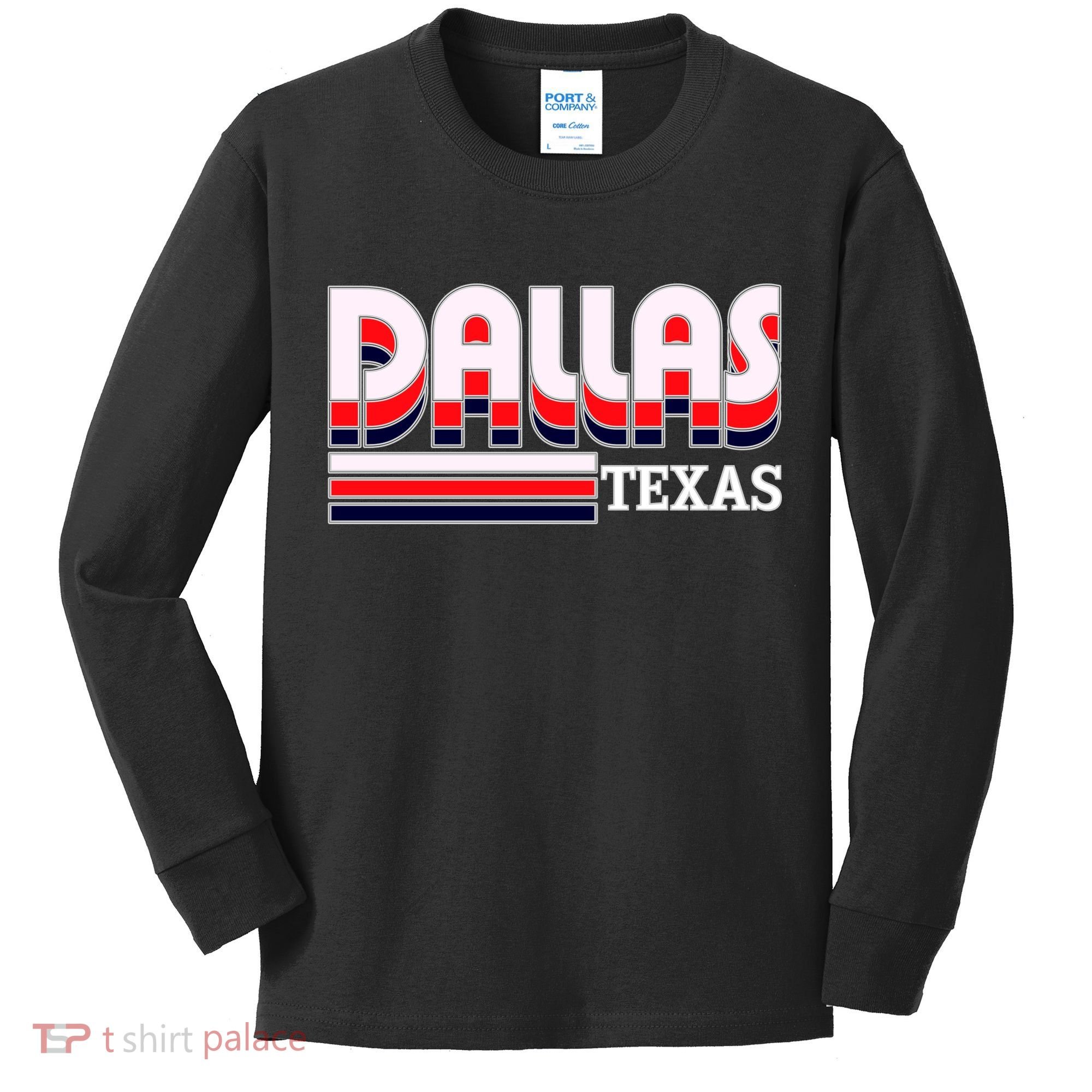 Dallas Triple Retro Logo Kids Long Sleeve Shirt