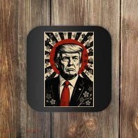 Donald Trump Rising Sun Power Cherry Blossom Propaganda Coaster thumb 0