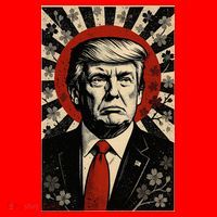 Donald Trump Rising Sun Power Cherry Blossom Propaganda Santa Hat thumb 1