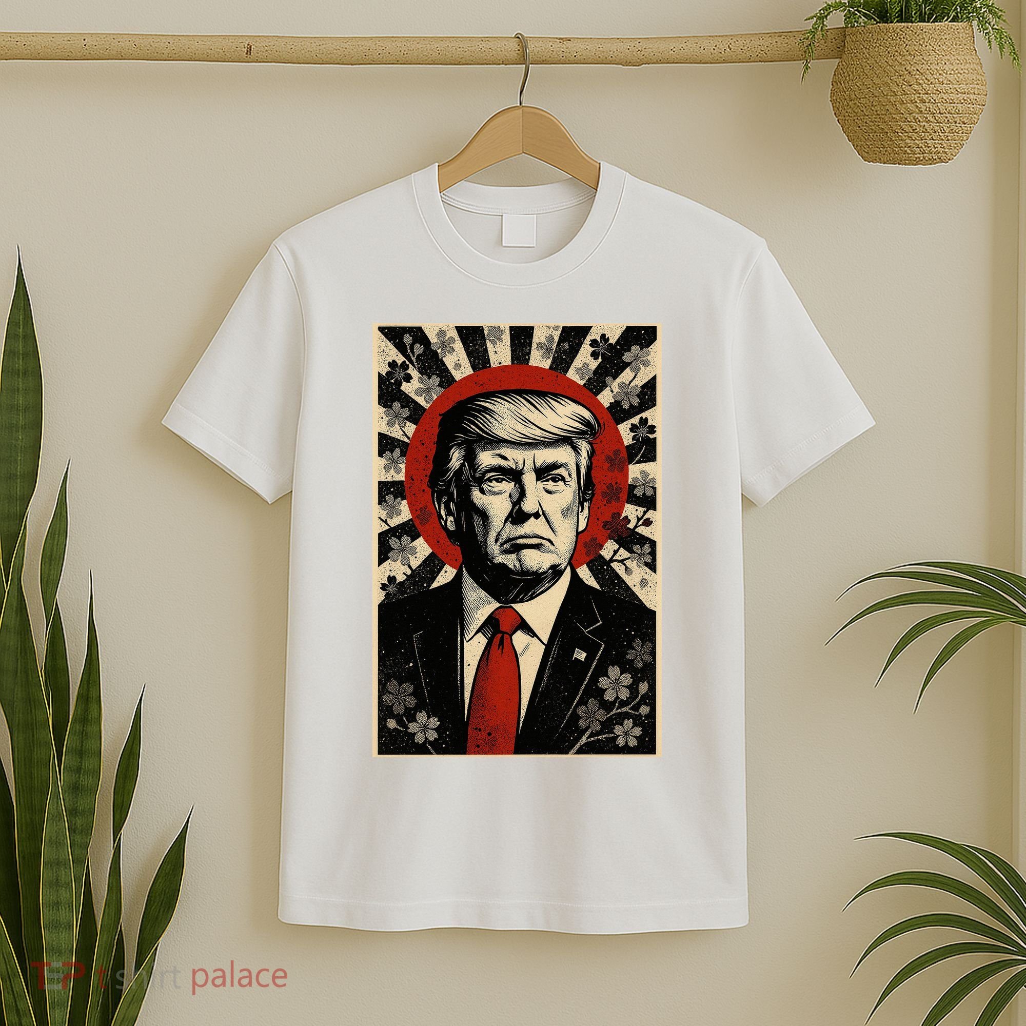 Donald Trump Rising Sun Power Cherry Blossom Propaganda T-Shirt