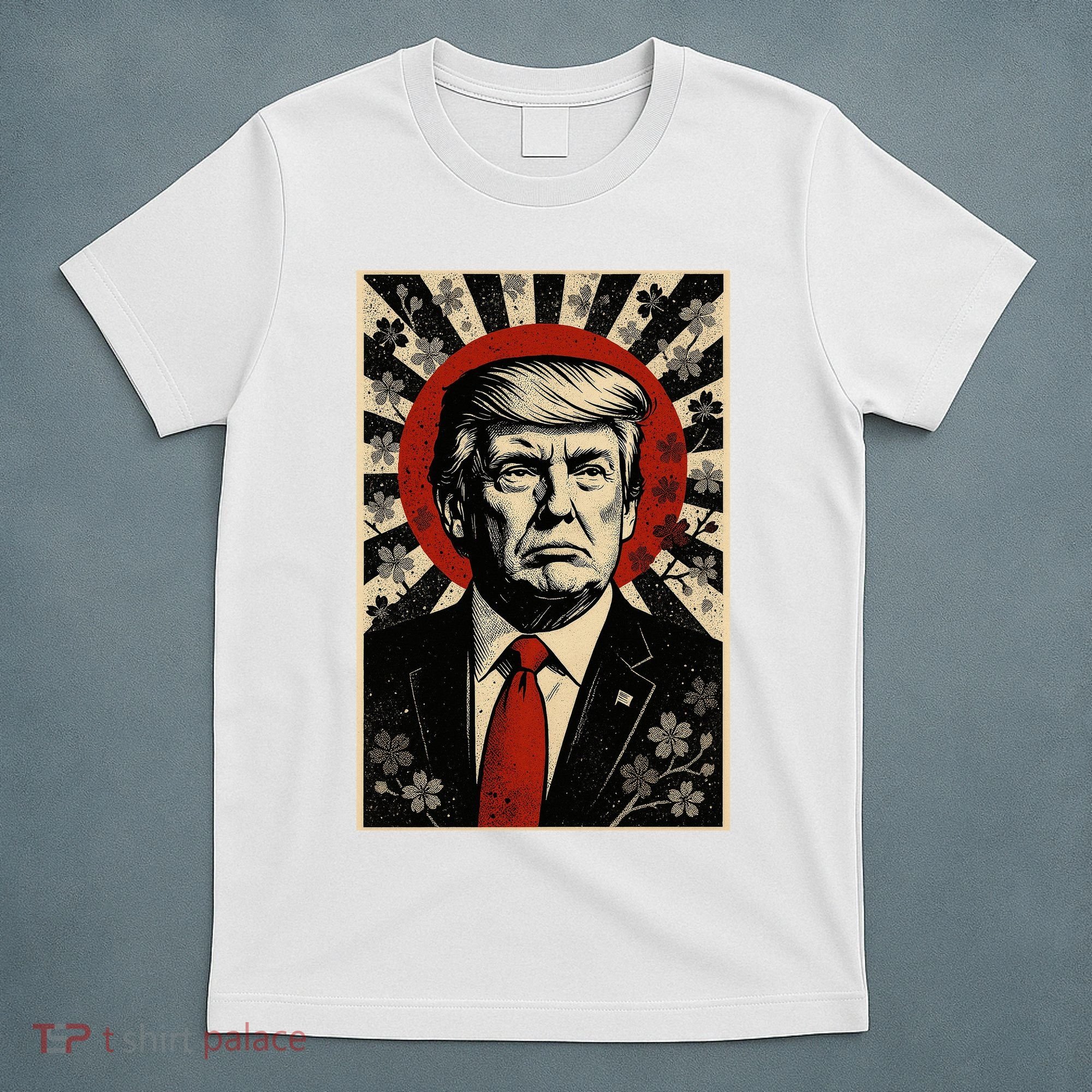 Donald Trump Rising Sun Power Cherry Blossom Propaganda T-Shirt