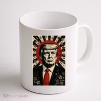 Donald Trump Rising Sun Power Cherry Blossom Propaganda Coffee Mug thumb 1