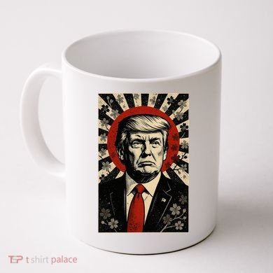 Donald Trump Rising Sun Power Cherry Blossom Propaganda Coffee Mug