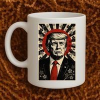 Donald Trump Rising Sun Power Cherry Blossom Propaganda Coffee Mug thumb 2