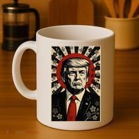 Donald Trump Rising Sun Power Cherry Blossom Propaganda Coffee Mug thumb 4