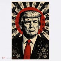 Donald Trump Rising Sun Power Cherry Blossom Propaganda Women's Hoodie thumb 2