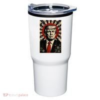 Donald Trump Rising Sun Power Cherry Blossom Propaganda Tumbler thumb 0