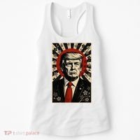 Donald Trump Rising Sun Power Cherry Blossom Propaganda Women's Tank Top thumb 0