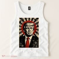 Donald Trump Rising Sun Power Cherry Blossom Propaganda Tank Top thumb 2