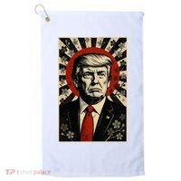 Donald Trump Rising Sun Power Cherry Blossom Propaganda Golf Towel thumb 0